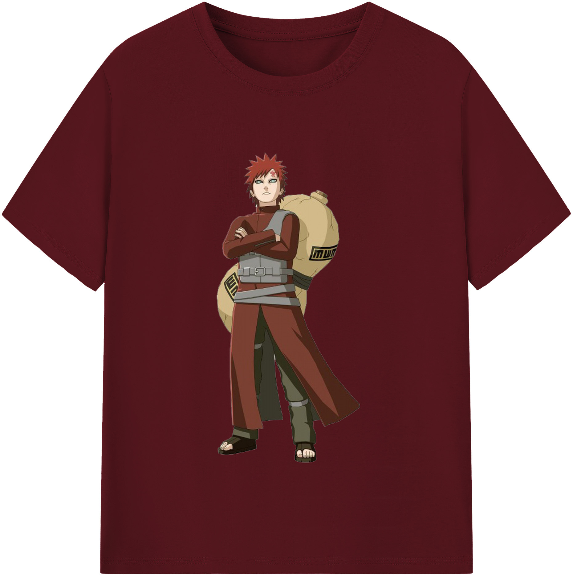 （画像用） NARUTO -ナルト- ガアラ Gaara 綿100％半袖Tシャツ（フロントプリント）